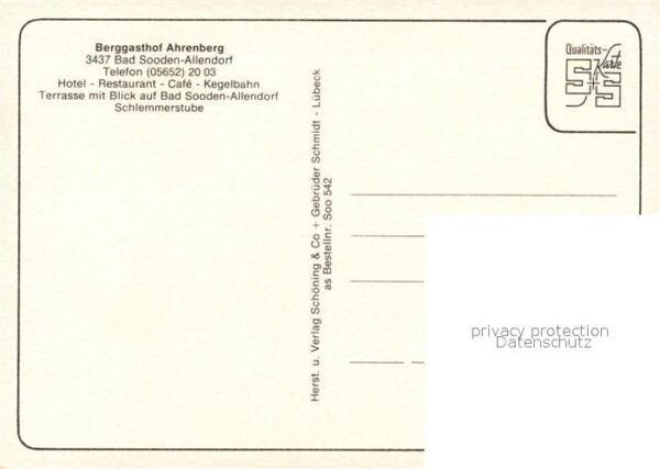 Bad Sooden-Allendorf Berggasthof Ahrenberg Hotel Restaurant – Bild 2
