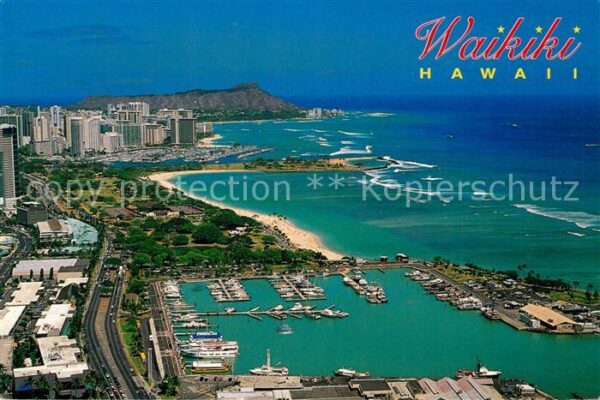 Waikiki Aerial view Fishing boats and four boat