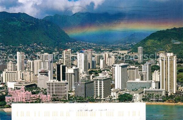 Hawaii US-State Aerial view Waikiki Beach Hotels includ