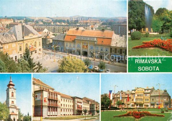 Rimavska Sobota Pohlad na mesto Kostol Skolska ulica Do