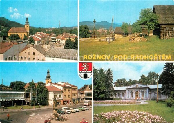 Roznov pod Radhostem Pohled na stred mesta Valasske muzeum y