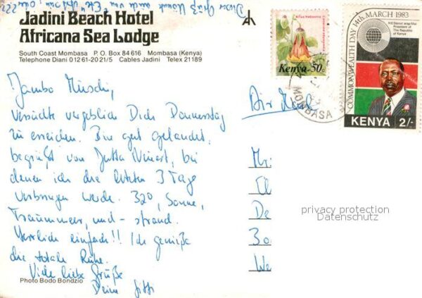 Mombasa Jadini Beach Hotel Africana Sea Lodge – Bild 2