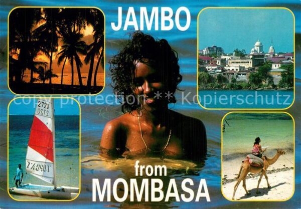 Mombasa Panorama Segelboot Kamelreiter