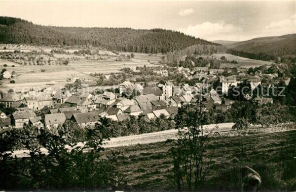 Schwarza Thueringer Wald Panorama Blick von der Osterkuppe