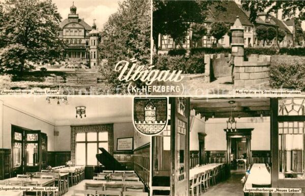 Uebigau Elster Jugendherberge Marktplatz Stadtwappenbr
