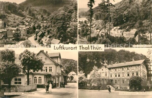 Thal Ruhla Blick vom Tempelchen Schlossberg FDGB E