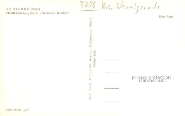 Schierke Harz FDGB Erholungsheim Hermann Dunker – Bild 2