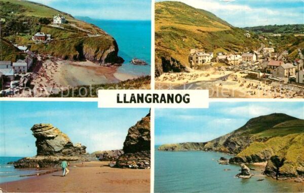 Llangranog General view Beach Carreg Bica Cliffs