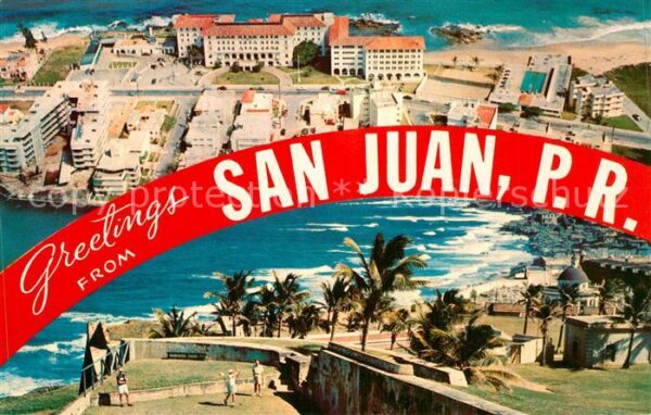 San Juan Puerto Rico Aerial view of Condado Beach Hotel Golf