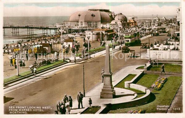 Worthing West Sussex Sea Front looking West from Warnes Hote