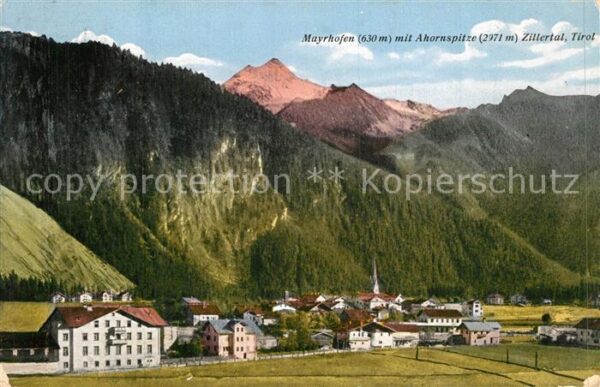Mayrhofen Zillertal Panorama Blick zur Ahornspitze Zillerta
