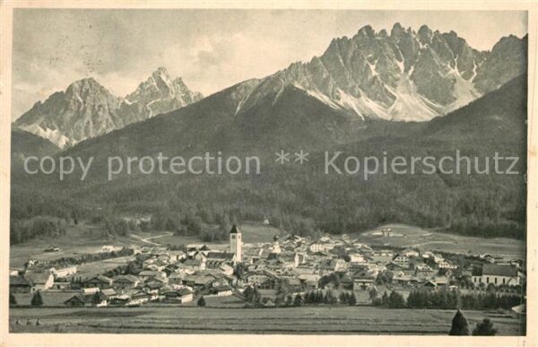 Innichen Suedtirol Panorama Hochpustertal Alpen