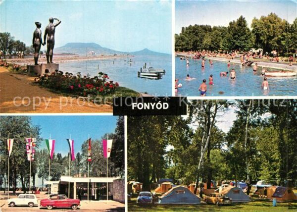 Fonyod Statuen Denkmal Badestrand Campingplatz