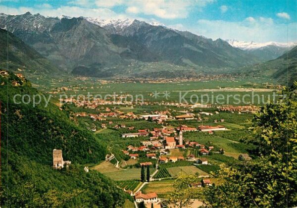 Niederlana Gesamtansicht mit Alpenpanorama