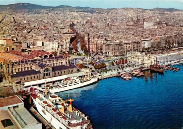 Barcelona Cataluna Detalle del puerto vista aérea