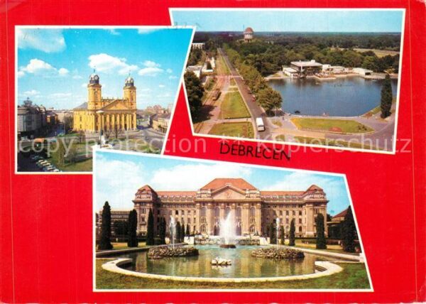 Debrecen Debrezin Hauptplatz mit Kirche Universität See