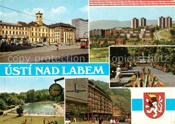 Usti nad Labem Namesti s budovou ONV Sidliste Skrivane