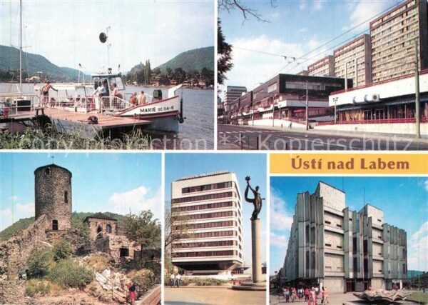 Usti nad Labem Stadtansichten Bootsanleger Gebäude Hot
