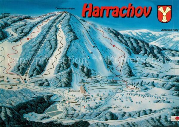 Harrachov Harrachsdorf Übersichtskarte Wintersportplatz Skigeb