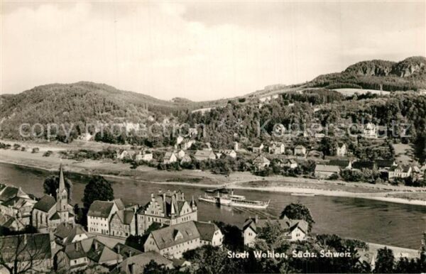 Wehlen Sachsen Panorama Blick ins Elbtal Sächsische Sc