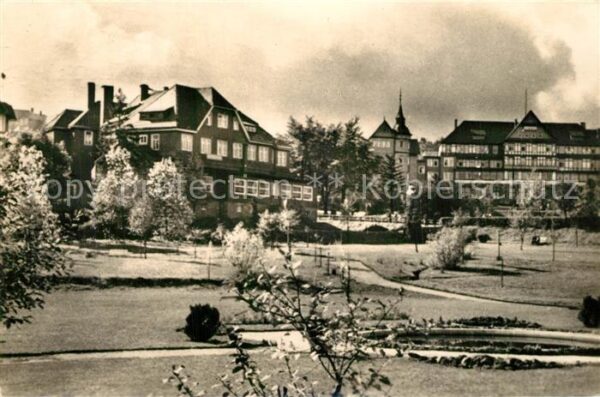 Oberhof Thueringen Blick zum FDGB Heim Stachanow und Ernst