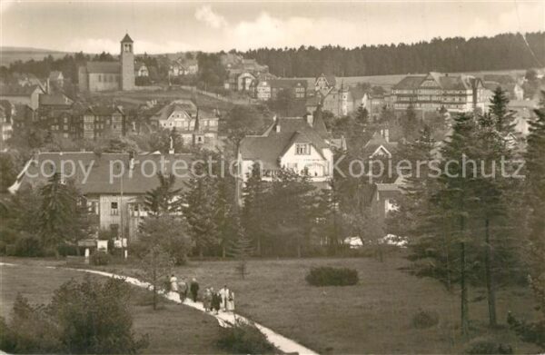 Oberhof Thueringen Ortsansicht mit Kirche Luftkurort Winte