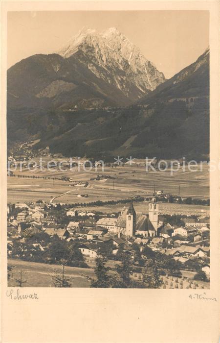 Schwaz Tirol Gesamtansicht mit Alpenpanorama