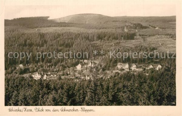 Schierke Harz Panorama Blick von den Schnarcher Klipp