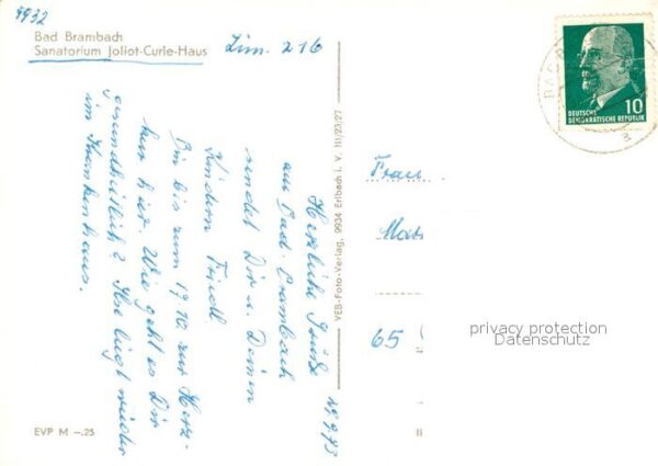Bad Brambach Sanatorium Joliot Curle Haus – Bild 2