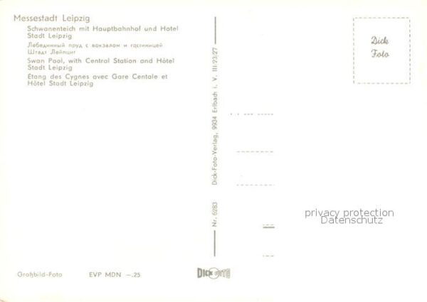 Leipzig Schwanenteich mit Hauptbahnhof und Hote – Bild 2