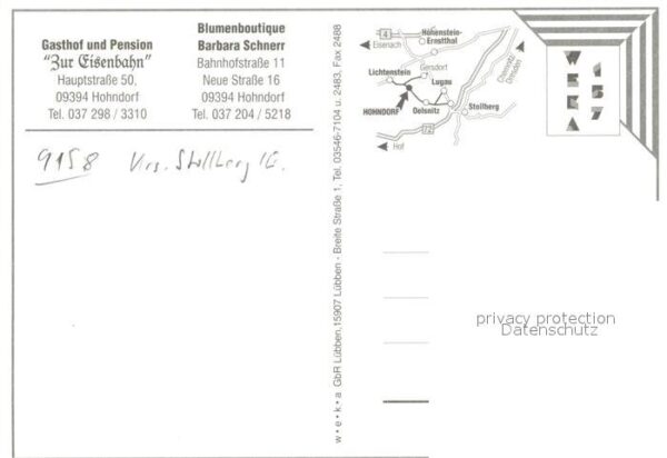 Hohndorf Stollberg Gasthof Pension Zur Eisenbahn Blumenbou – Bild 2