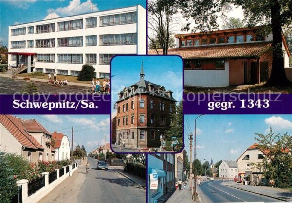 Schwepnitz Teilansichten Schule Ortspartien