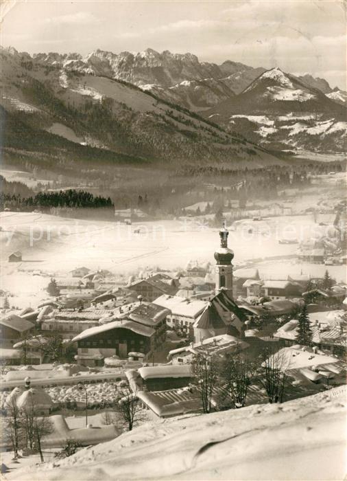 Reit Winkl Winterpanorama mit Wildem Kaiser Kaiser