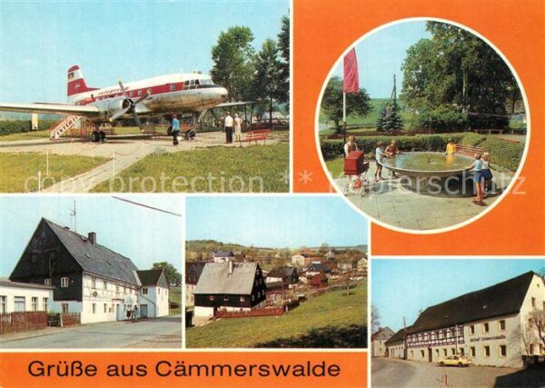 Caemmerswalde Flugzeug Parkanlage Gaststätte Brunnen