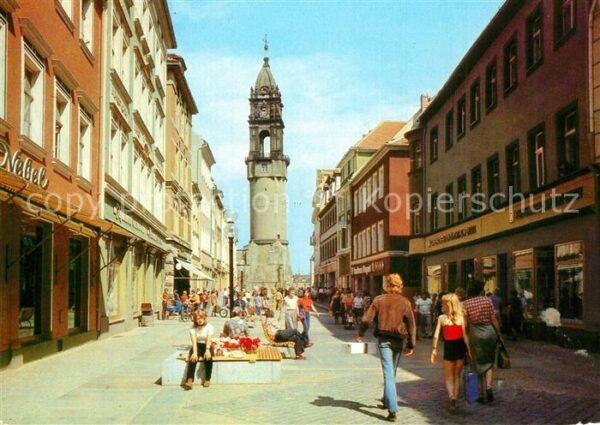 Bautzen Reichenstrasse mit Reichenturm Fussgäng