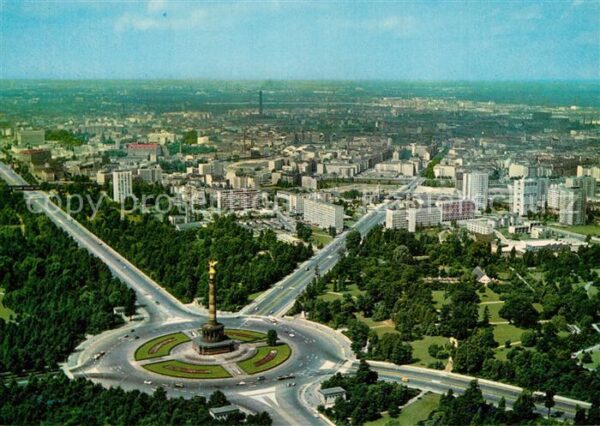 Tiergarten Berlin Siegessäule Hansaviertel Fliegeraufnahm