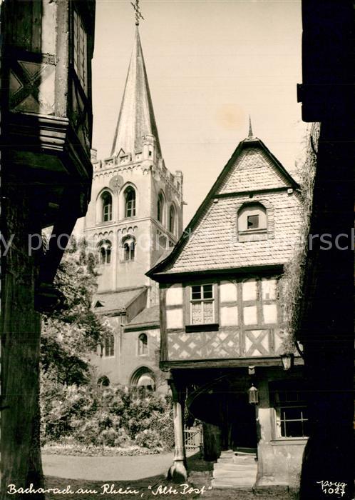 Bacharach Rhein Alte Post Fachwerkhaus Kirche Einzelhan