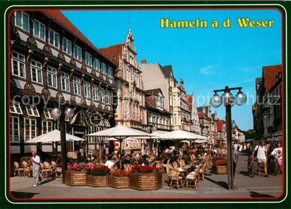 Hameln Weser Rattenfängerstadt Museums-Cafe Strassen
