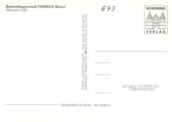 Hameln Weser Rattenfängerstadt Museums-Cafe Strassen – Bild 2