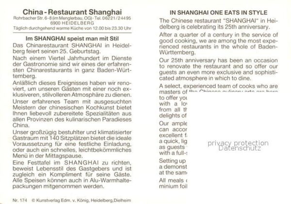 Heidelberg Neckar China Restaurant Shanghai – Bild 2