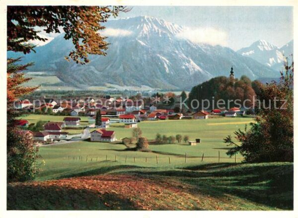 Ruhpolding Gesamtansicht mit Alpenpanorama Rauschb