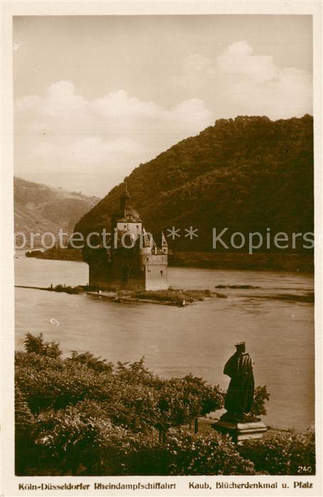Kaub Rheinlandschiffahrt Bl?ckerdenkmal Pfla