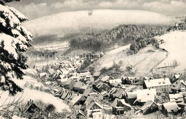 Bad Grund Panorama Blick vom Knollen Winterlandsc