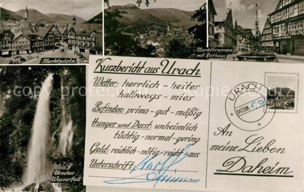 Bad Urach Marktplatz Marktbrunnen Rathaus Wasserf