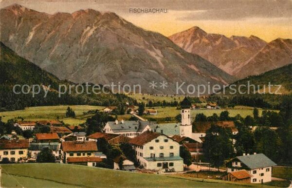 Fischbachau Gesamtansicht mit Alpenpanorama