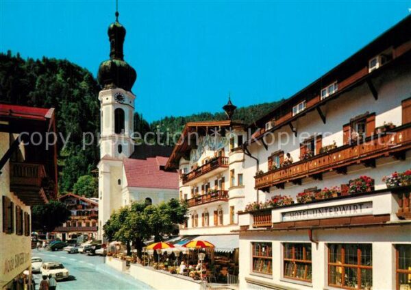 Reit Winkl Ortszentrum Hotel Unterwirt Kirche Hube