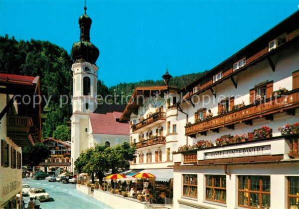 Reit Winkl Ortszentrum Hotel Unterwirt Kirche Hube