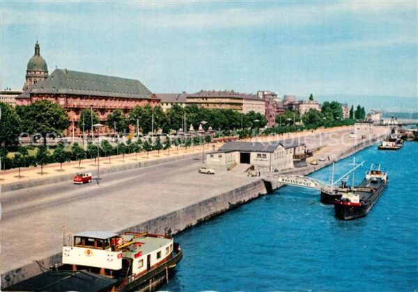 Mainz Rhein Rheinufer Bootsanleger Kurfürstliches S