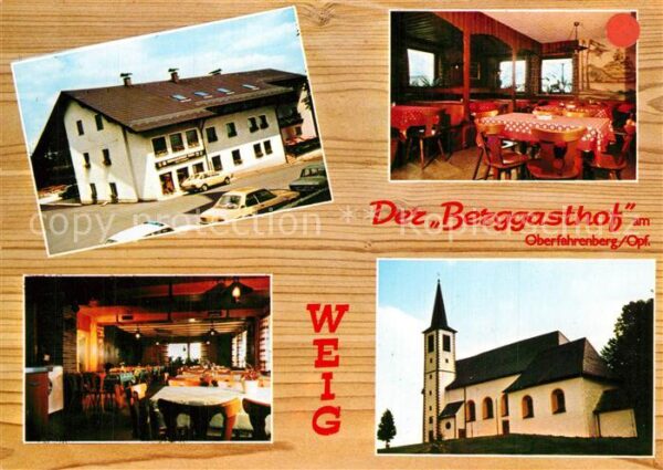 Oberfahrenberg Waldthurn Berggasthof Weig Gastraum Kirche