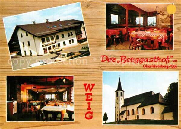 Oberfahrenberg Waldthurn Berggasthof Weig Gastraum Kirche